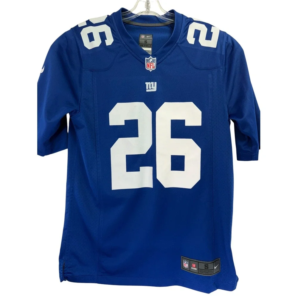 Nike NFL New York Giants #26  Saquon Barkley Blue Jersey Mens Small (M19)